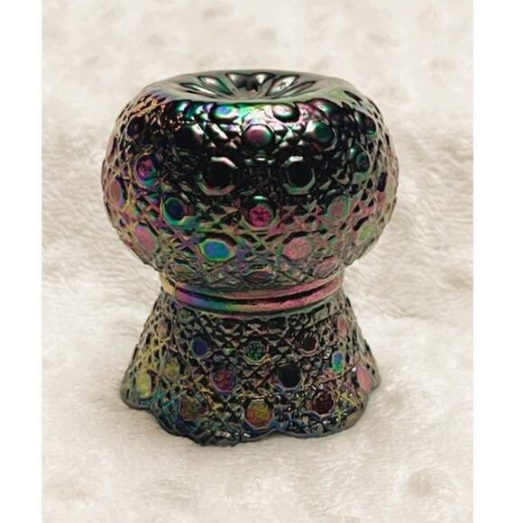 Vintage Hansen Amethyst Daisy & Button Carnival Glass Toothpick Holder-EXCELLENT - Picture 4 of 6